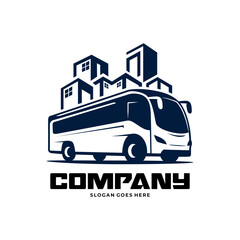 city bus logo design vector