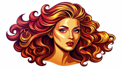 A beautiful woman’s profile featuring voluminous shiny wavy hair and a bold curly hairstyle. This fashion model girl stuns with glowing makeup and timeless beauty captured through perfect cosmetics