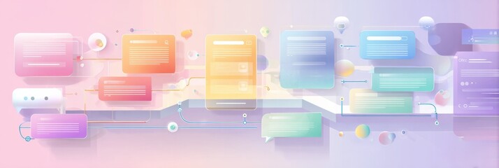 Explore How ChatGPT Functions With a Clean Infographic Detailing the Interaction and Processing Through AI, Designed in a Pastel Color Palette