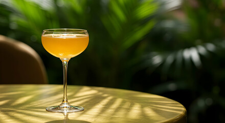 Refreshing Tropical Cocktail Golden Hour Drink Summer Beverage Exotic Island Vibes Vacation Paradise Luxury Bar