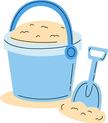 sand bucket happy summer time clipart