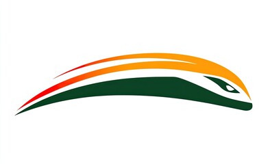 Abstract stylized train head logo with dynamic streaks