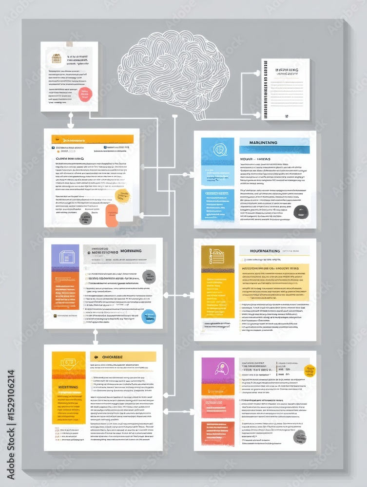 Poster Comparative Study of Note-Taking Methods Featuring Cornell Method, Mind Mapping, and Outlining With Brief Descriptions and Icons