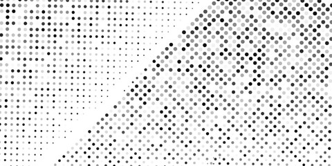 Grunge halftone gradient texture. Vanishing polka dot background. Repeating dots gradation pattern abstract modern design art