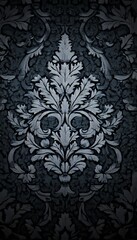 Elegant Black and Silver Damask Pattern for Wallpapers, Textiles, and Luxurious Interior Designs