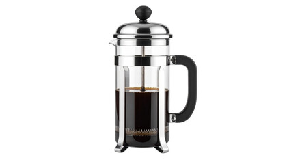 Obraz premium Coffee press isolated on solid white background Png