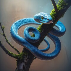 Fototapeta premium Deadly venomous snakes display vibrant colors warning of danger.