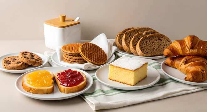 Served well cakes and bakeries on table