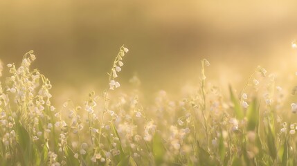 Naklejka premium Dreamy lily of the valley meadow