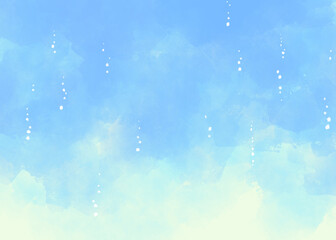 水彩で描いた雨模様の空