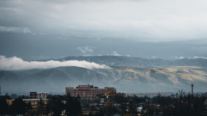 time lapse of clouds over the city