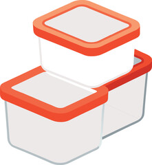 plastic food box vector art illustration