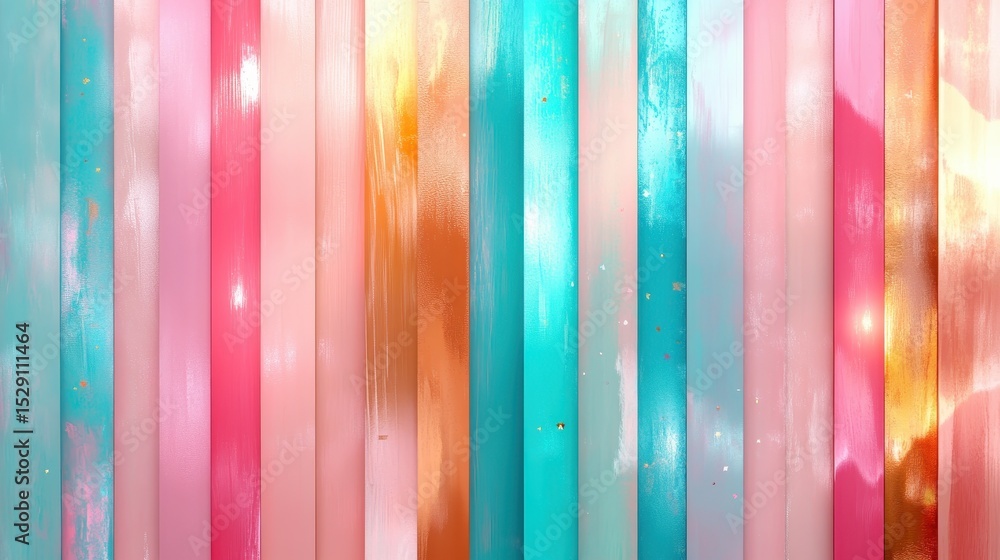 Aufkleber this abstract artwork features a series of vibrant vertical stripes in soft pastel colors, creating 