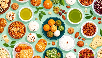 Healthy Snack Variety Energy Balls, Trail Mix, Rice Cakes & More