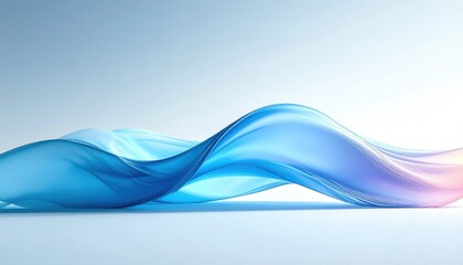 Abstract Blue Fluid Dynamics Visualization Over Light Blue Background Depicting Data Flow And Motion