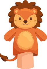 Cute Lion Hand Puppet Illustration
