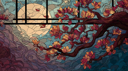 Japanese Stained Glass Backgrounds