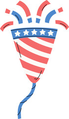 party popper happy independence day usa clipart