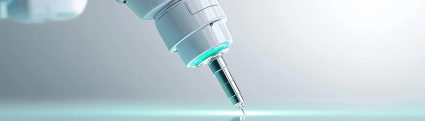 Close-up of advanced robotic equipment.