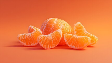 Tangerine slices fresh fruit citrus healthy eating vitamin c orange color