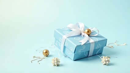 christmas gift box with ribbon