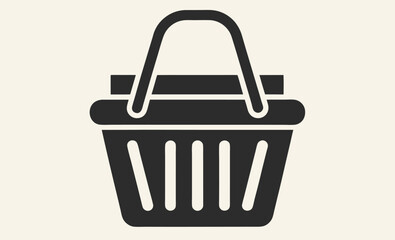 Shopping basket icon, vector shopping basket, gift basket silhouette 