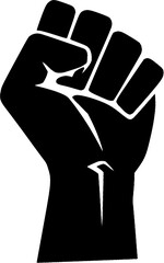 Black fist symbol representing solidarity, unity, defiance, or resistance, empowerment