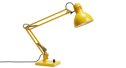 Isolated Yellow Desk Lamp