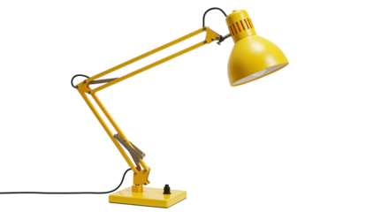 Isolated Yellow Desk Lamp