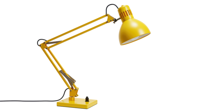 Isolated Yellow Desk Lamp - Powered by Adobe