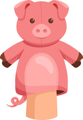 Cute Pig Puppet Illustration
