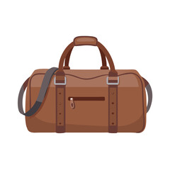 brown leather suitcase