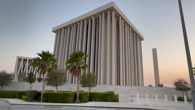 Abu Dhabi UAE  June 7 2025 The Abrahamic Family House in Abu Dhabi is a stunning interfaith complex that includes a mosque, church, and synagogue.