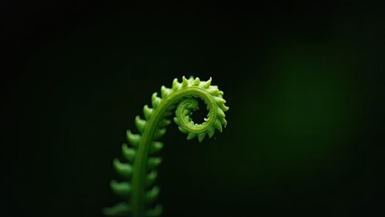 green fern in the dark