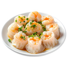 Delicious Shrimp Dumplings Har Gow Recipe  Asian Cuisine Photography isolated on transparent background