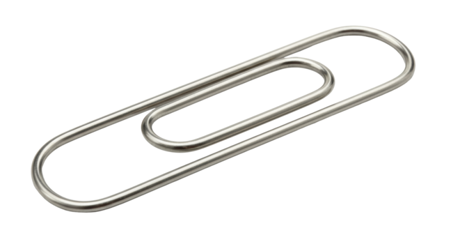 Isolated Silver Paper Clip
