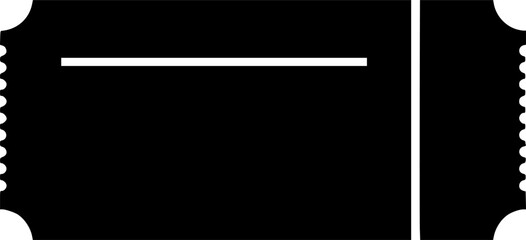 Simple vector illustration of a black ticket with a perforated line
