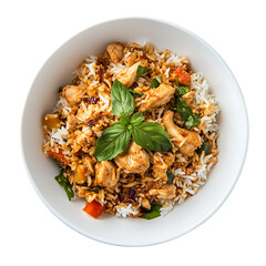 shot of chicken biryani