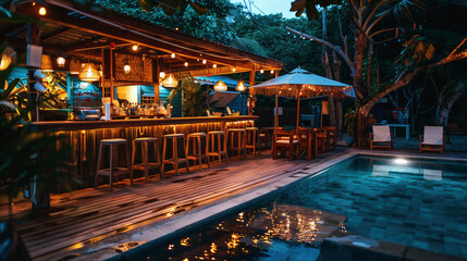 Fototapeta premium Small seasonal businesses: pool bars