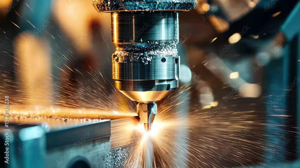 Poster cnc milling machine cutting metal with precision in a modern workshop, metalworking cnc milling mach