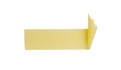 Yellow painter's tape isolated on white background, macro. Torn, crumpled, twisted strips of yellow painter's tape on white background, close-up.