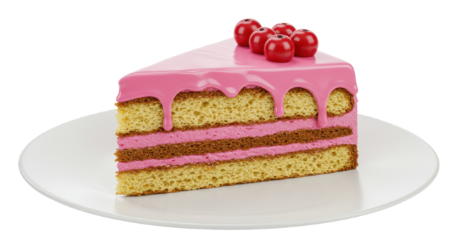 Isolated slice of cake