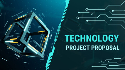A high-tech design template for project proposals, ideal for IT professionals, startups, or...