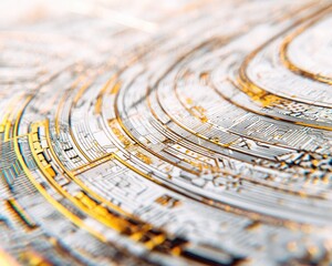 Abstract Geometric Pattern With Gold Accents