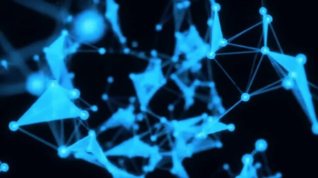 Abstract blue plexus background with connected lines and dots for technology concept