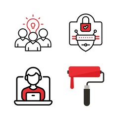 4 business icon vector set on white background