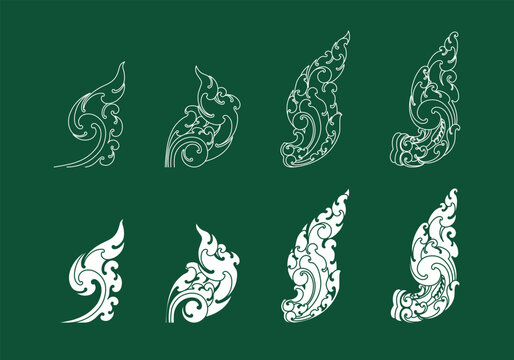Khmer traditional art Naga tail shape.