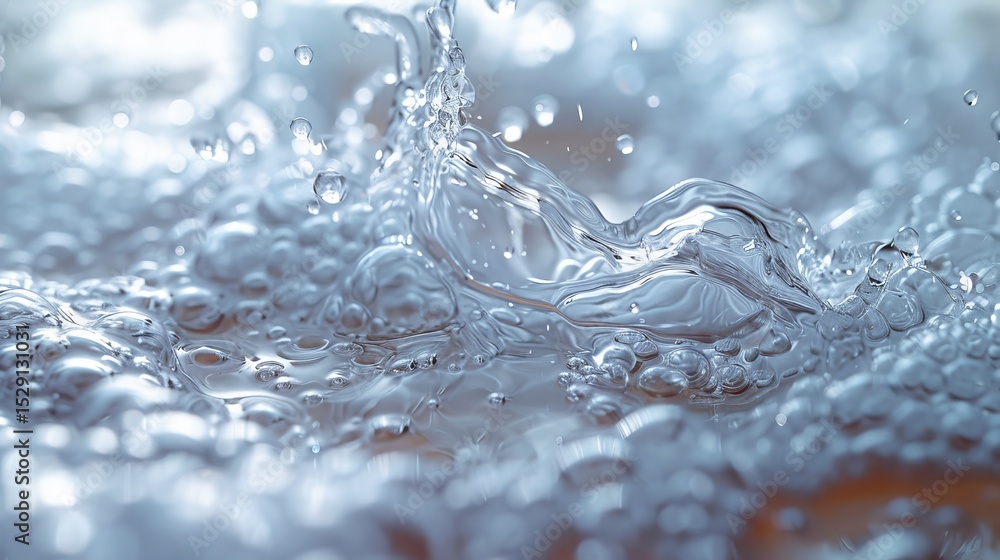 Aufkleber an artistic close-up captures the dynamic motion of water splashes, showcasing the beauty and fluidi