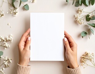 Obraz premium hand holding blank card