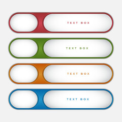 Four text box color options with gradient technique